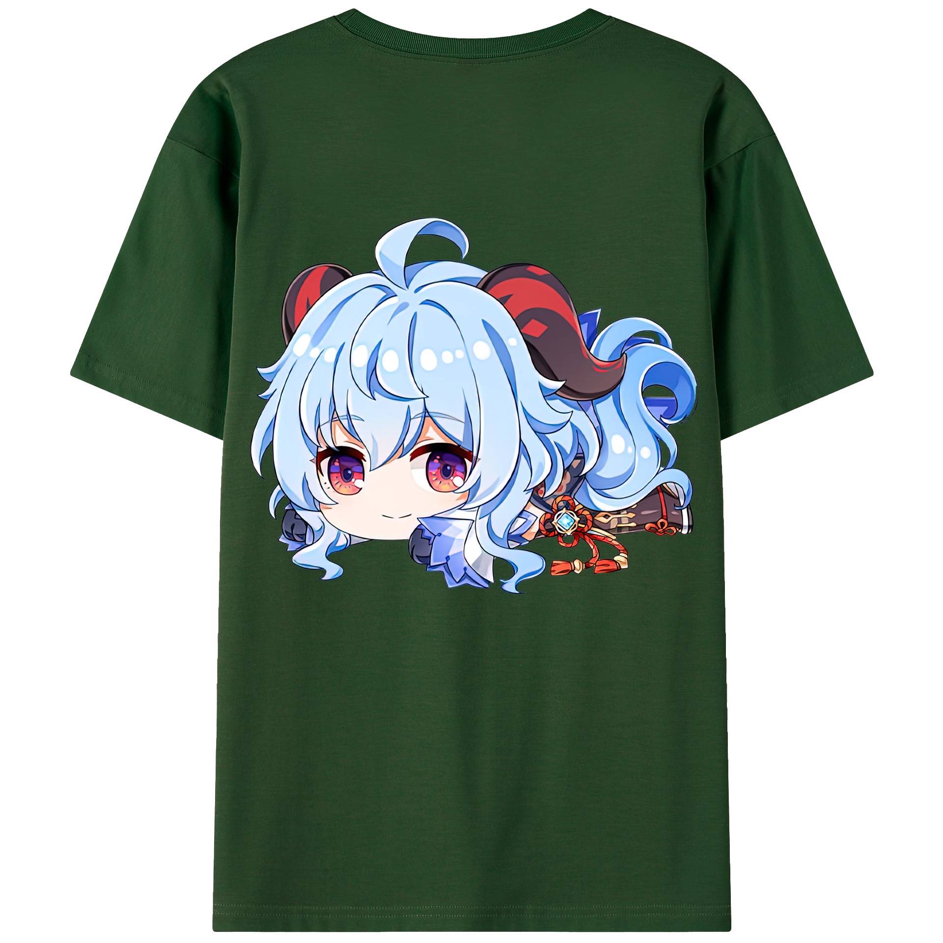 げんし神 甘雨 かんう genshin Ganyu 綿100％半袖Tシャツ（背面プリント）